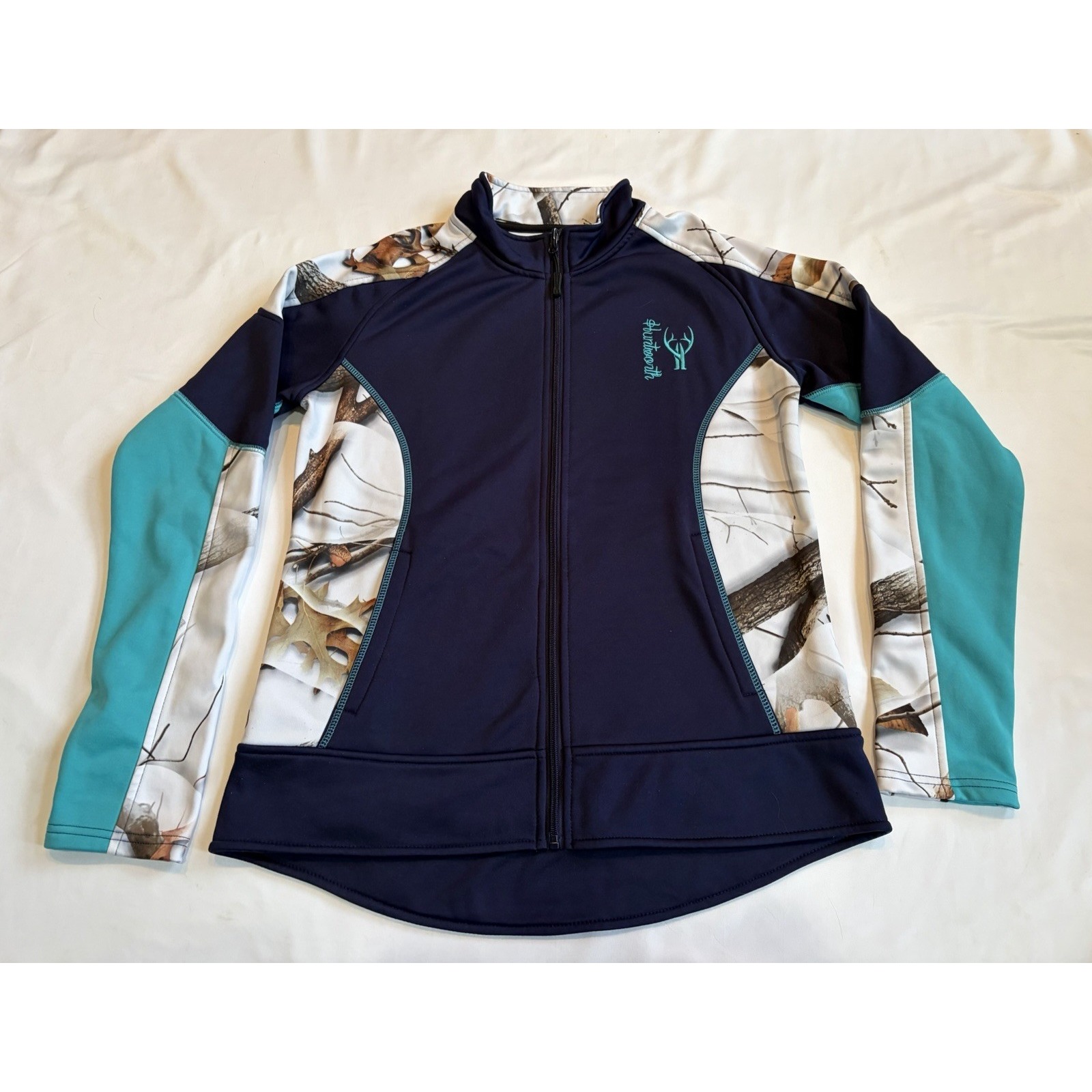 Women's Huntworth Blue Camo Jacket Med Turquoise Blue